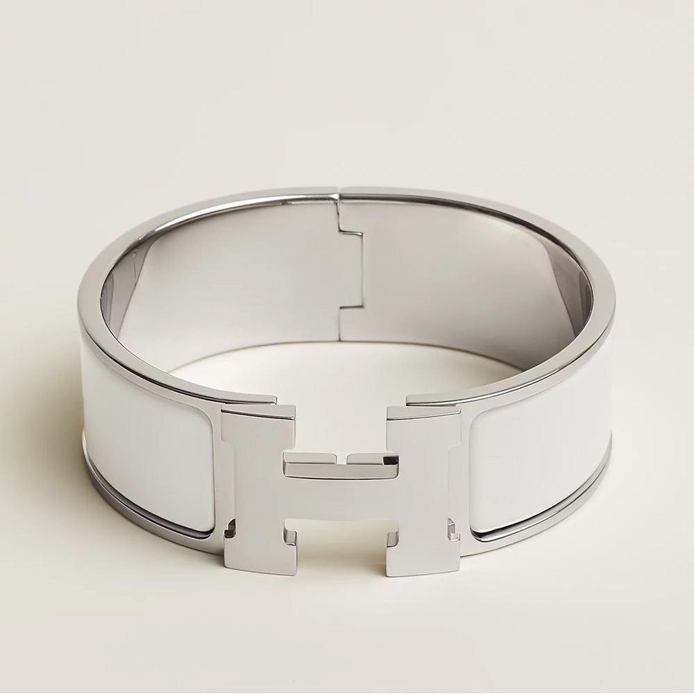 HERMES White “Le H Bracelet”